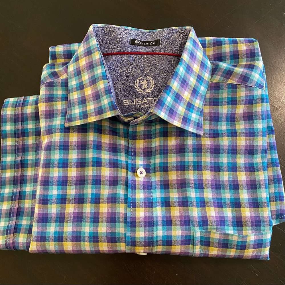 Bugatchi Men's Vibrant Plaid Shirt